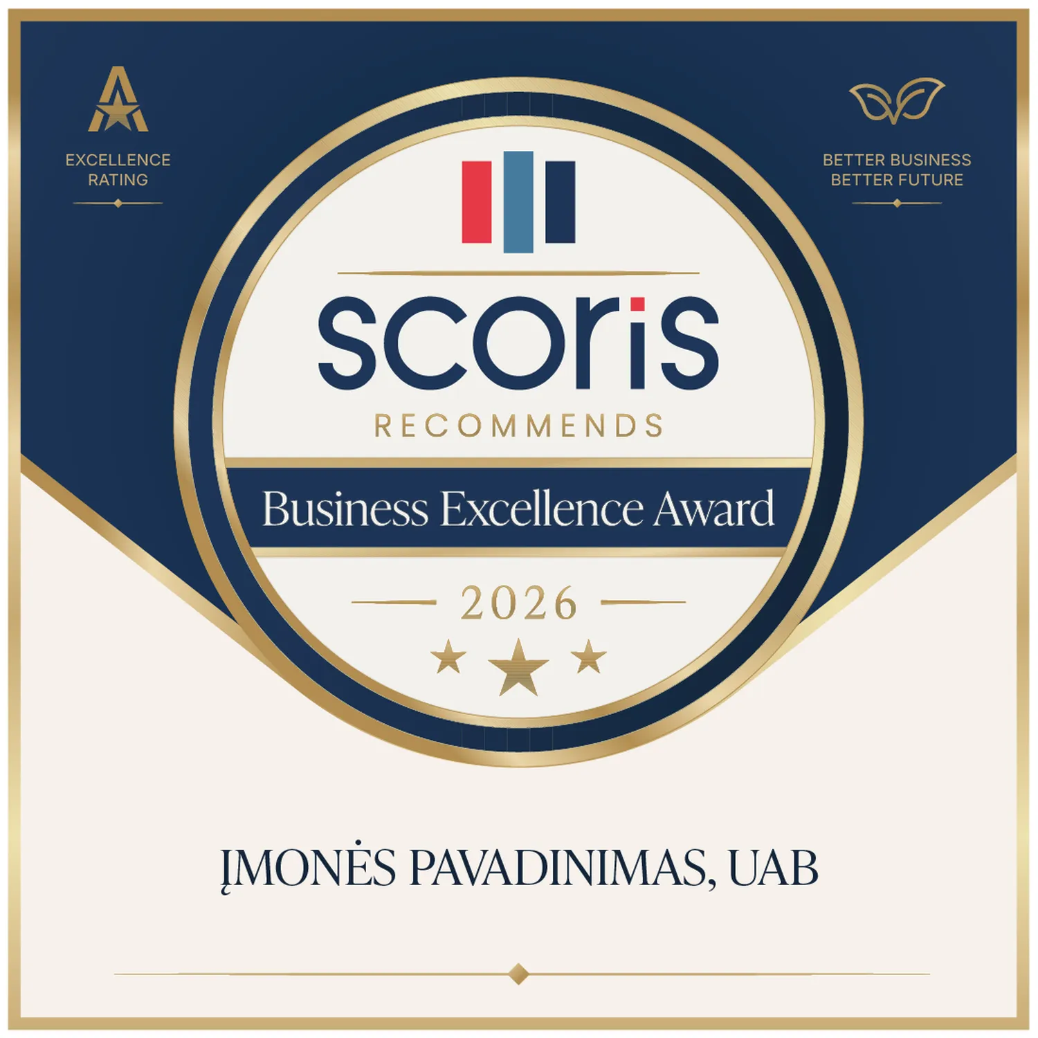 Scoris Business Excellence Award 2026 ženklas